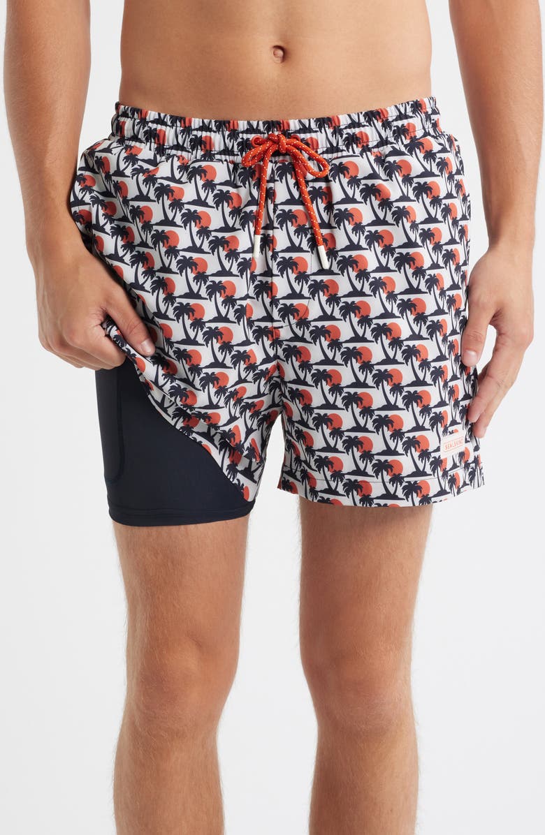 Sealskinz Southwood Swim Trunks, Alternate, color, Blue Palm Print