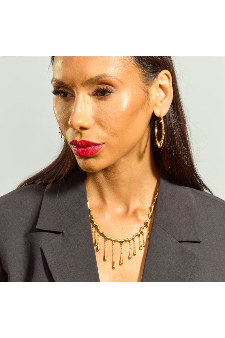 Short Multi Drop Necklace, Alternate, color, Gold