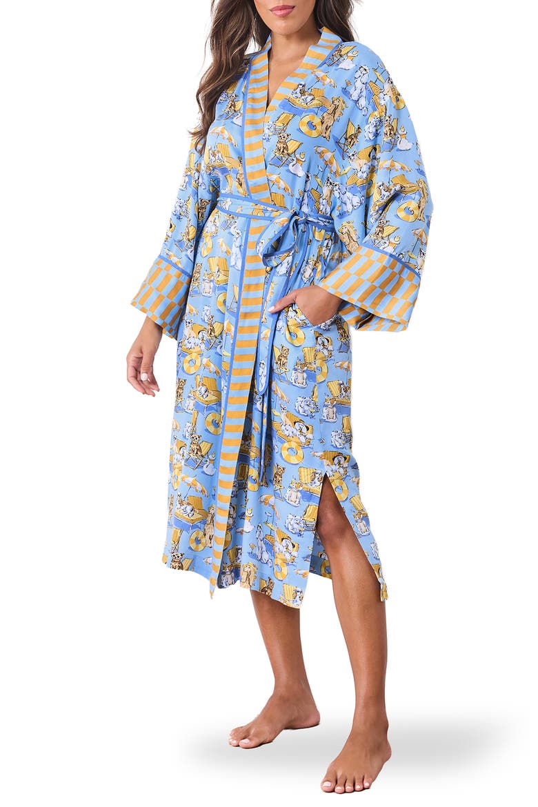 Satin Robe, Main, color, CERULEAN SPLASH