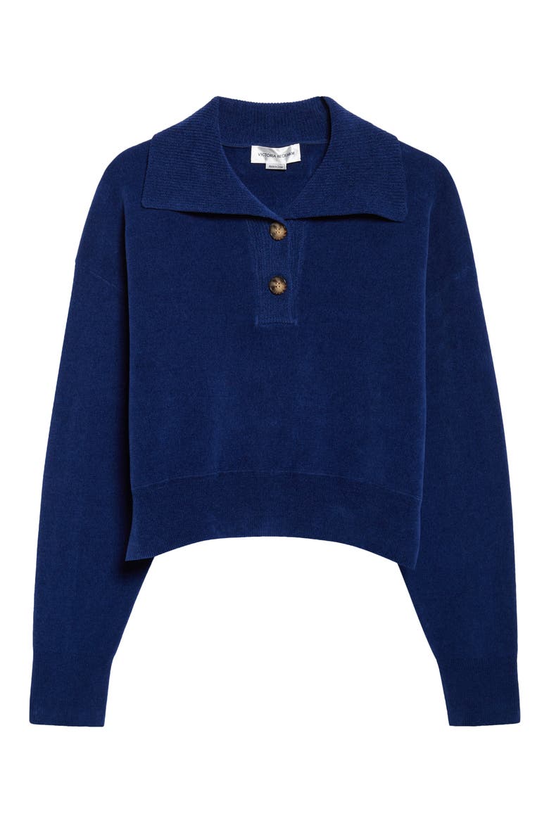 Chenille Polo Sweater, Alternate, color, BRIGHT NAVY