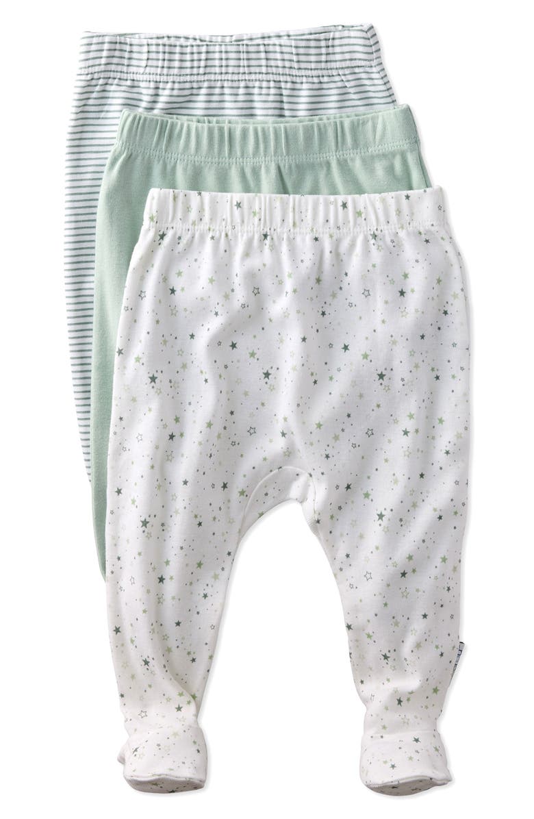 BUTTERBLU Fallon Footed Organic Cotton Assorted 3-Pack Pants, Main, color, 