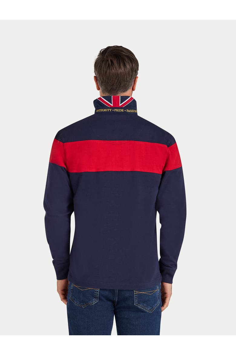 Long Sleeve Chest Panel Rugby Shirt, Alternate, color, Navy