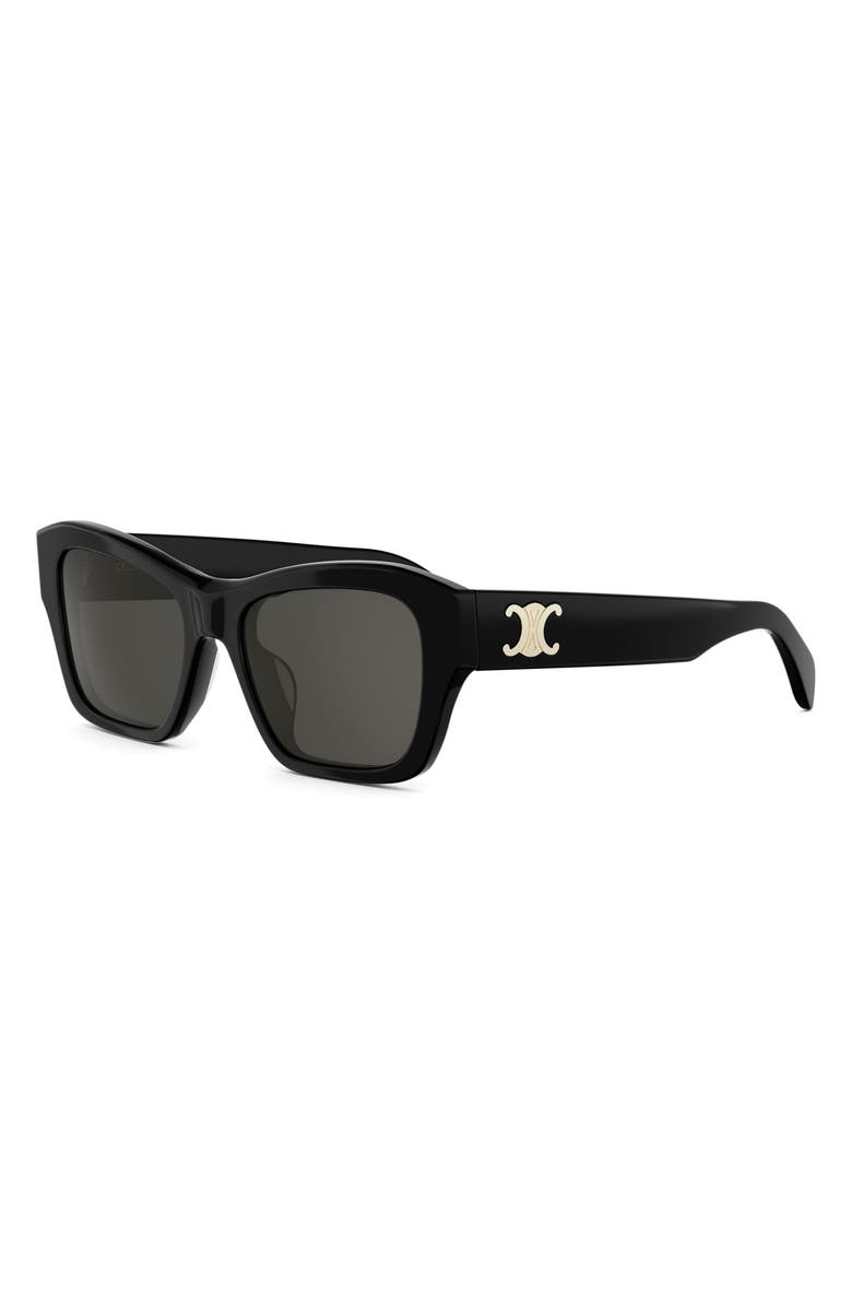 CELINE Triomphe 54mm Butterfly Sunglasses, Alternate, color, Shiny Black / Smoke