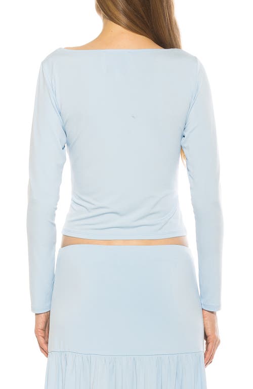 Alexia Admor Dahlia Boat Neck Top In Halogen Blue