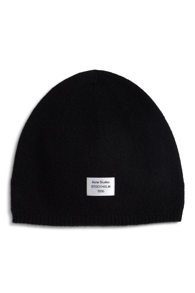 Kassias Cashmere Logo Beanie, Main, color, BLACK