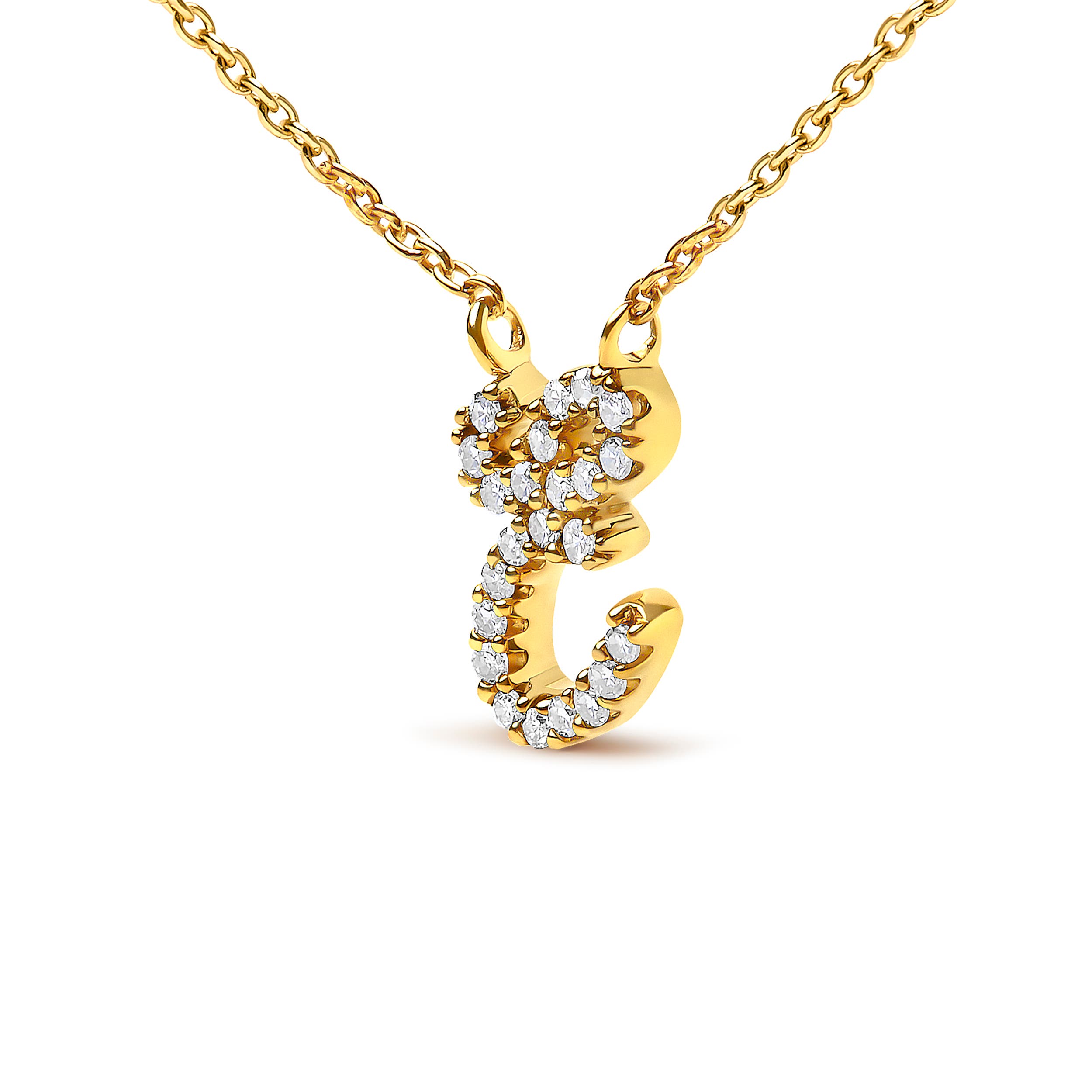 Haus of Brilliance 10K Gold Diamond Accent A-Z Initial Script Style ...