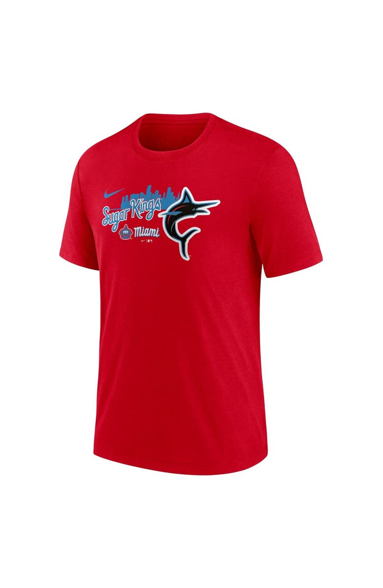 Nike Men's Nike Red Miami Marlins City Connect Tri-Blend T-Shirt, Alternate, color, Red