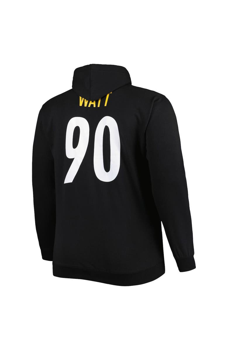 PROFILE Men's T.J. Watt Black Pittsburgh Steelers Big & Tall Fleece Name & Number Pullover Hoodie, Alternate, color, 