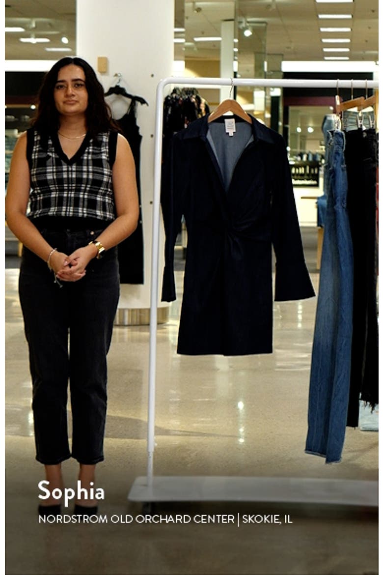 McKenna Twist Front Long Sleeve Denim Minidress video