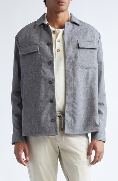 Stretch Virgin Wool & Cashmere Overshirt