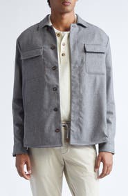 Eleventy Stretch Virgin Wool & Cashmere Overshirt