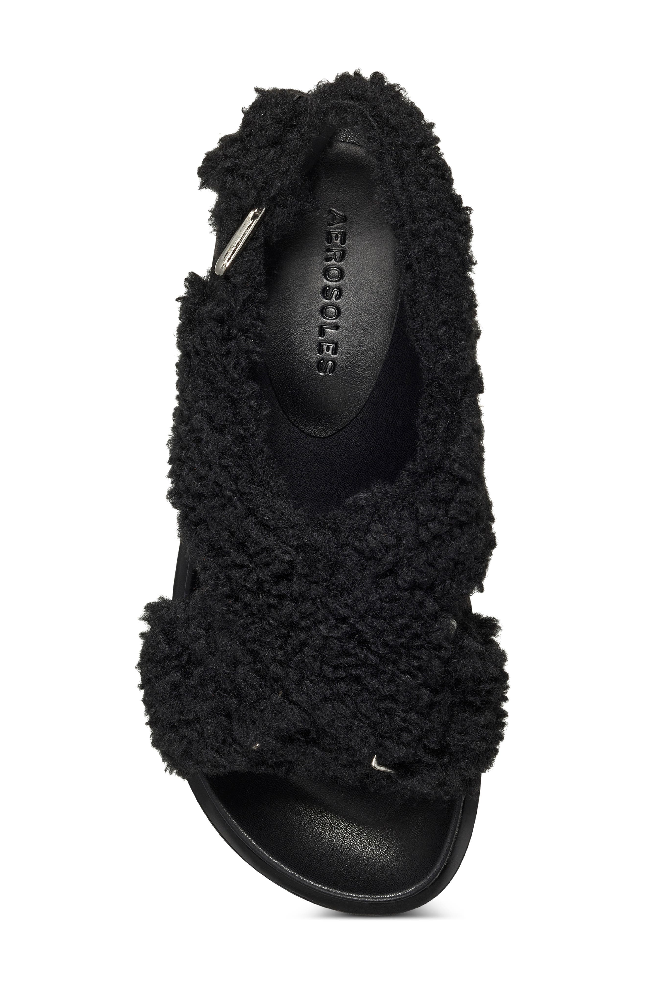 Aerosoles Loma Faux Shearling Slingback Sandal, Alternate, color, 