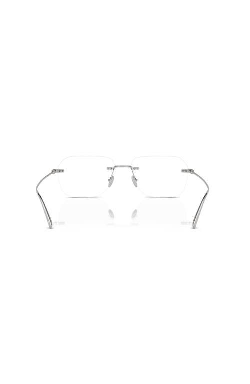 Ferrari 57mm Rectangle Optical Glasses In Silver