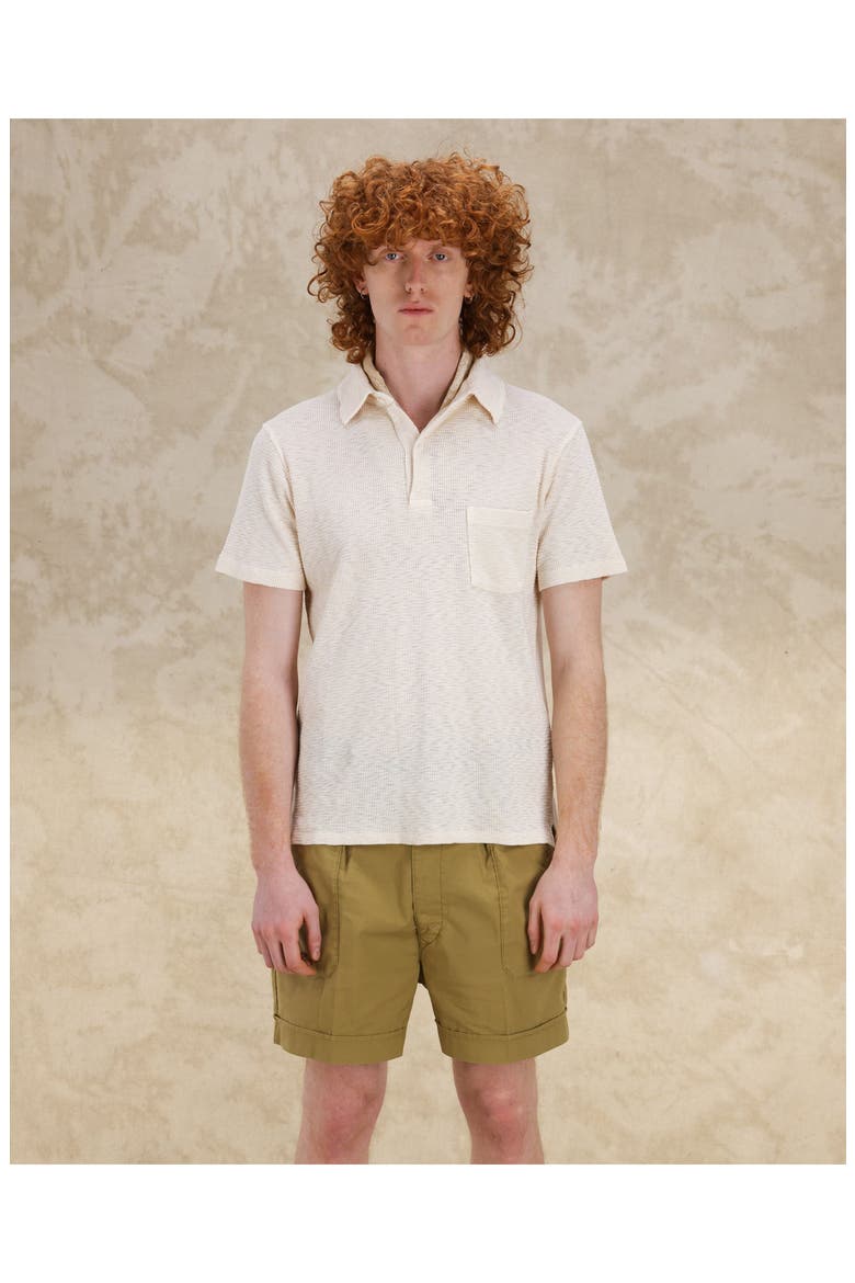 Missourim Waffle Jersey Short Sleeve Polo, Alternate, color, OFF WHITE