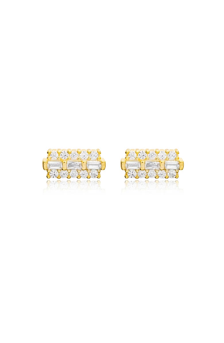 Mazin Jewels Serena Studs, Main, color, Gold / White