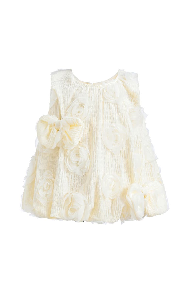 Tulleen Bow Flower Sleeveless Dress, Main, color, Ivory