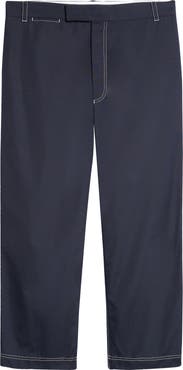 Thom Browne Unconstructed Cotton Straight Leg Pants