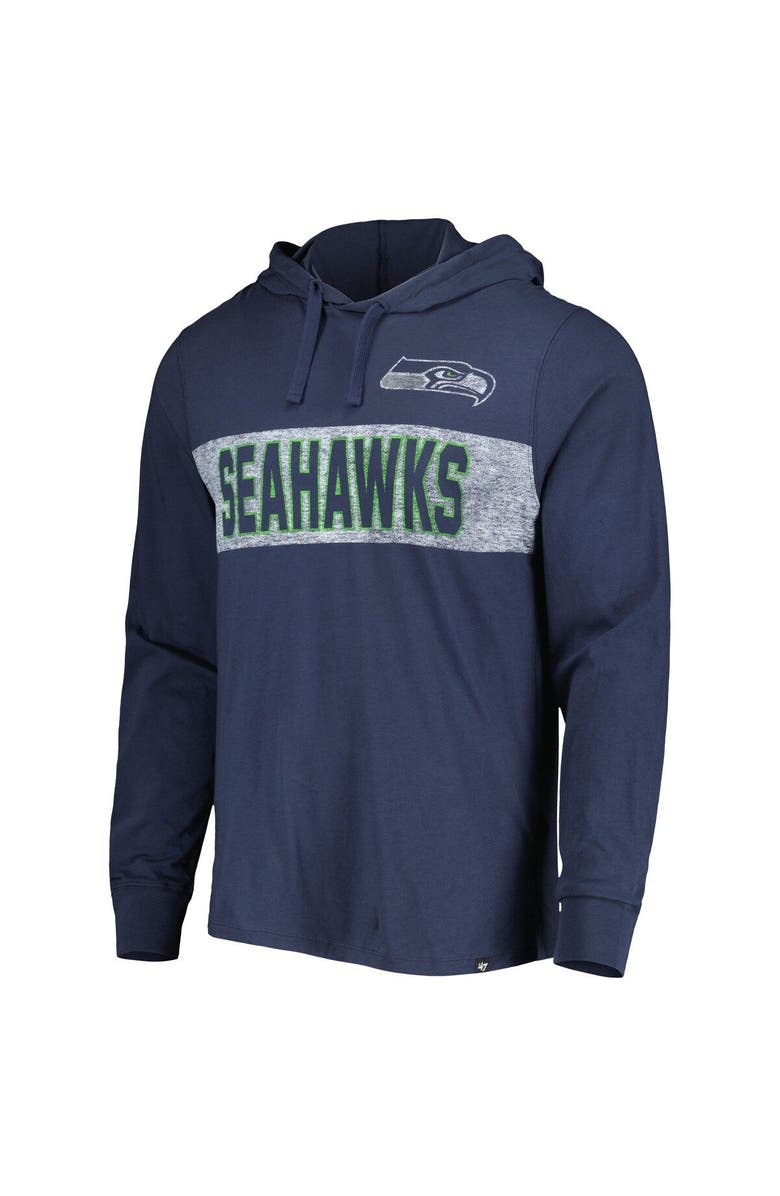 '47 Men's '47 College Navy Seattle Seahawks  Field Franklin Hooded Long Sleeve T-Shirt, Alternate, color, Navy