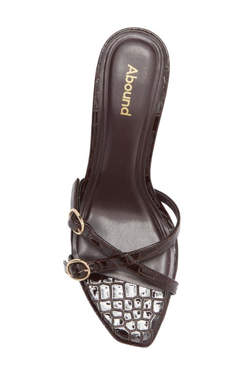 Abound Sylvia Croc Embossed Heeled Sandal In Brown