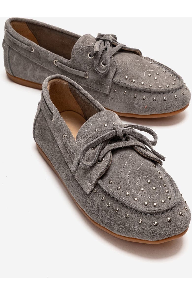 Forever & Always Shoes Cuesta Leather Lace Up Loafer, Main, color, Grey Suede