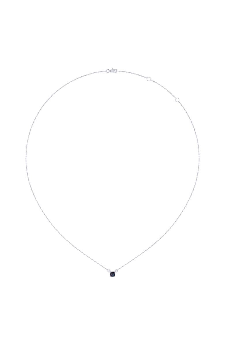 LuvMyJewelry Cushion Cut Alexandrite & Diamond Birthstone Necklace in 14K Gold, Alternate, color, White Gold