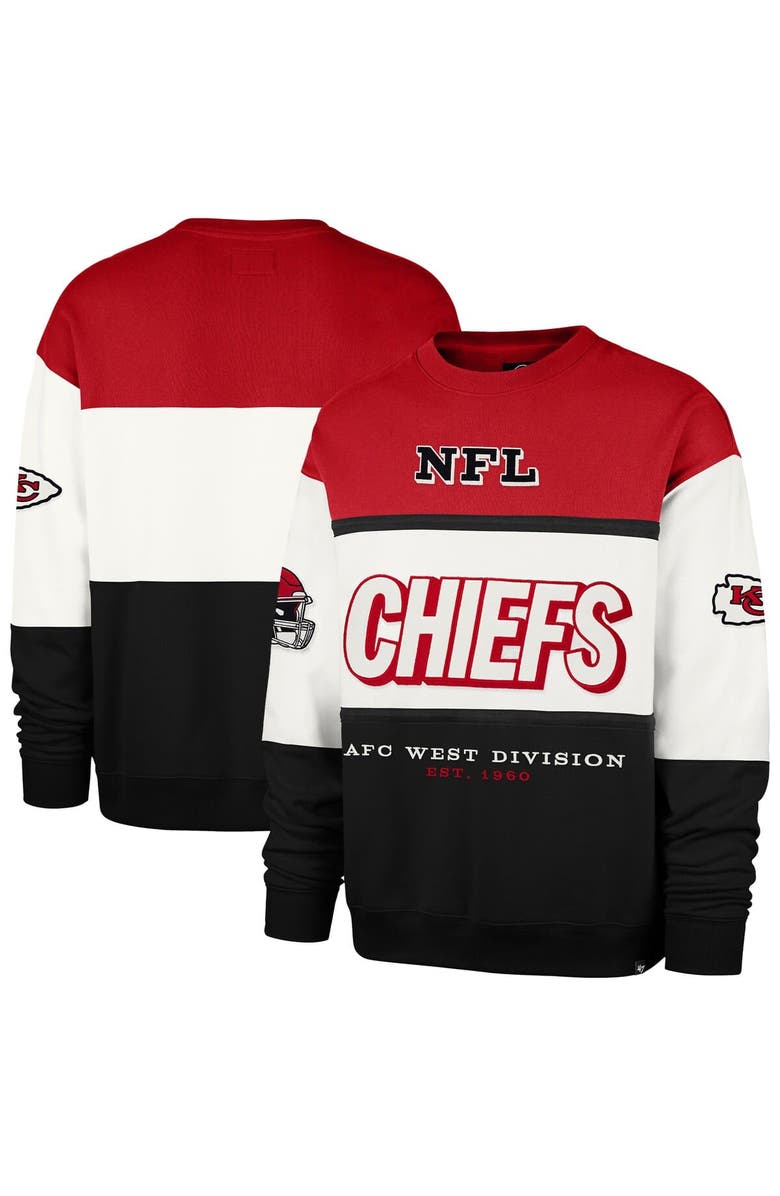 '47 Men's '47 Red/Black Kansas City Chiefs Breeze Maximalist Sweatshirt, Main, color, Red