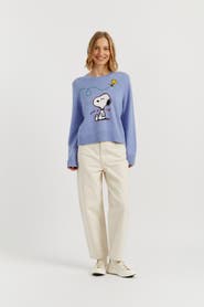 Chinti & Parker Wool-Cashmere Snoopy Embroidered Sweater