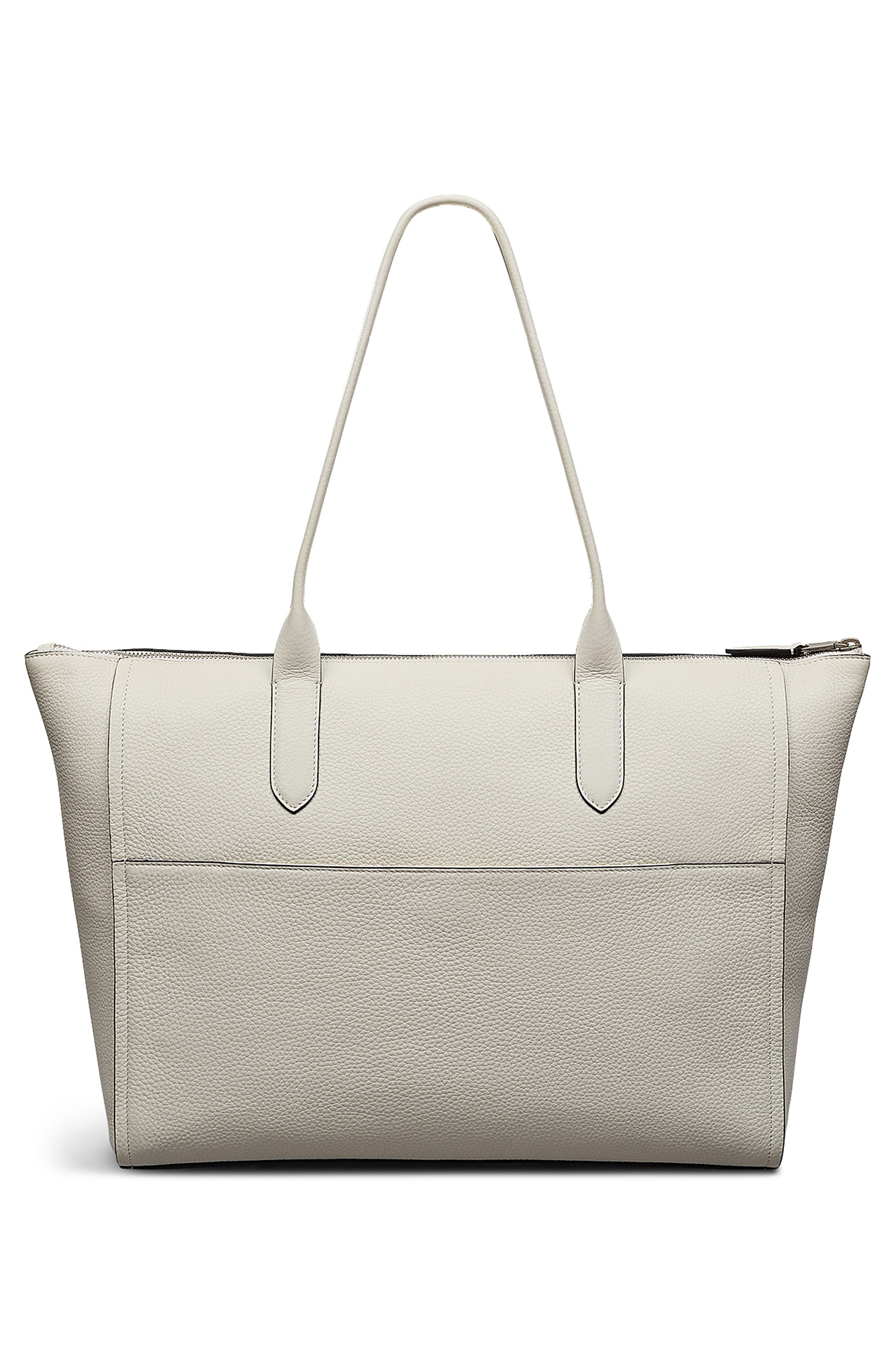 Medium Oak Street Leather Tote, Alternate, color, CHALK