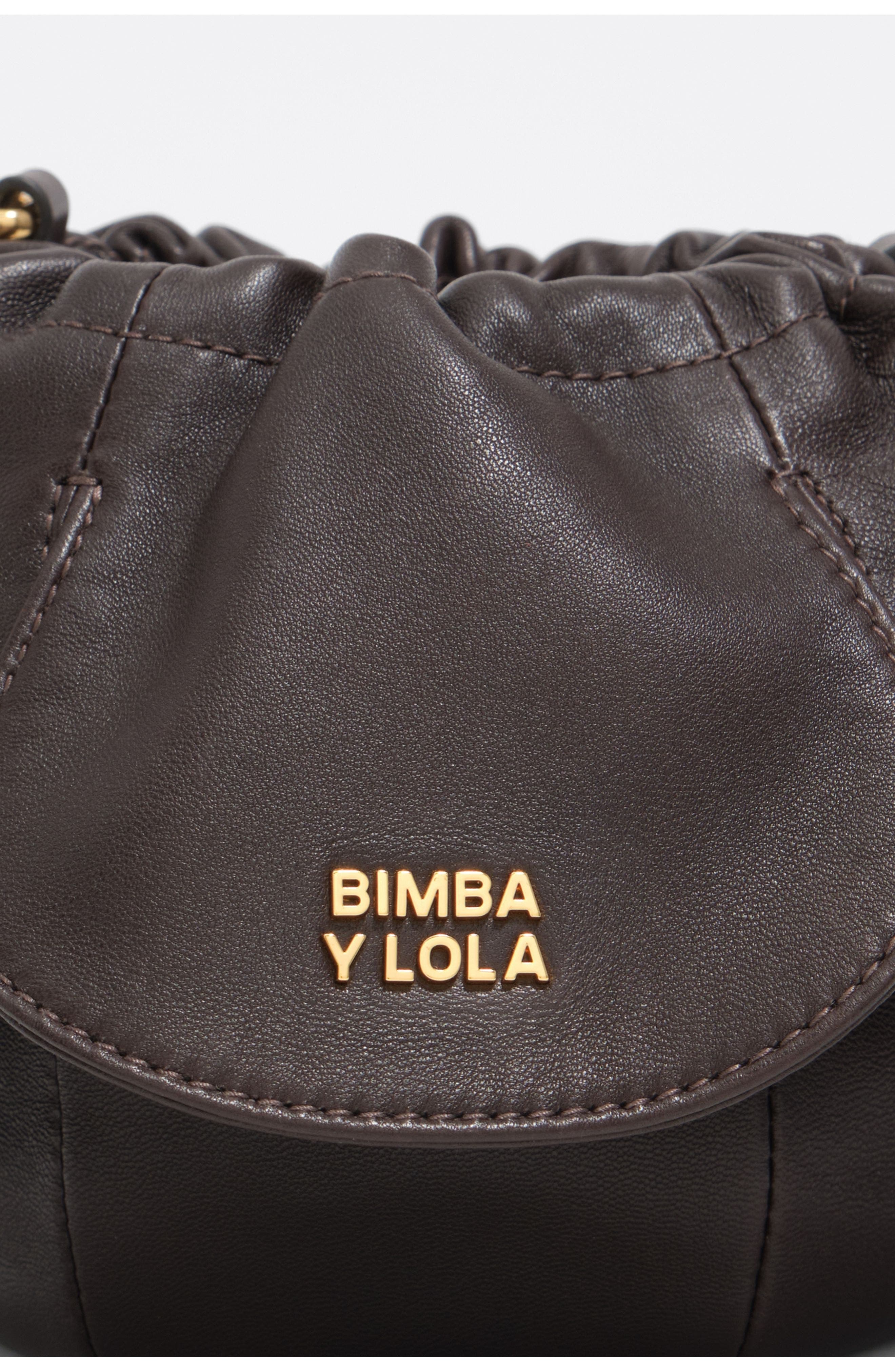 Bimba y Lola Ebony Leather Pétalo Bag, Alternate, color, Ebony
