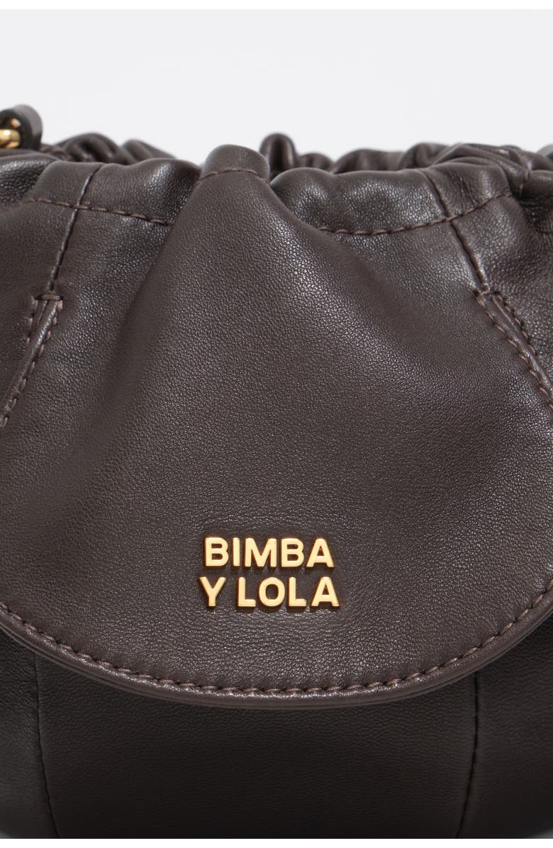 Bimba y Lola Ebony Leather Pétalo Bag, Alternate, color, Ebony