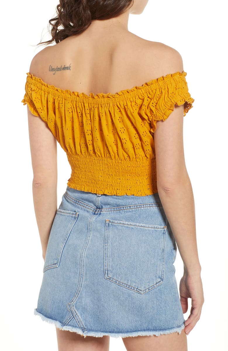 Ten Sixty Sherman Off the Shoulder Eyelet Top, Alternate, color, 
