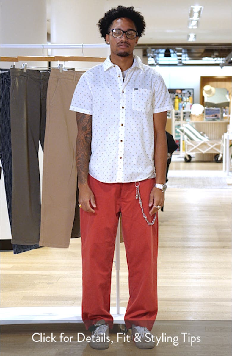 Charter Print Short Sleeve Button-Up Shirt, sales video thumbnail