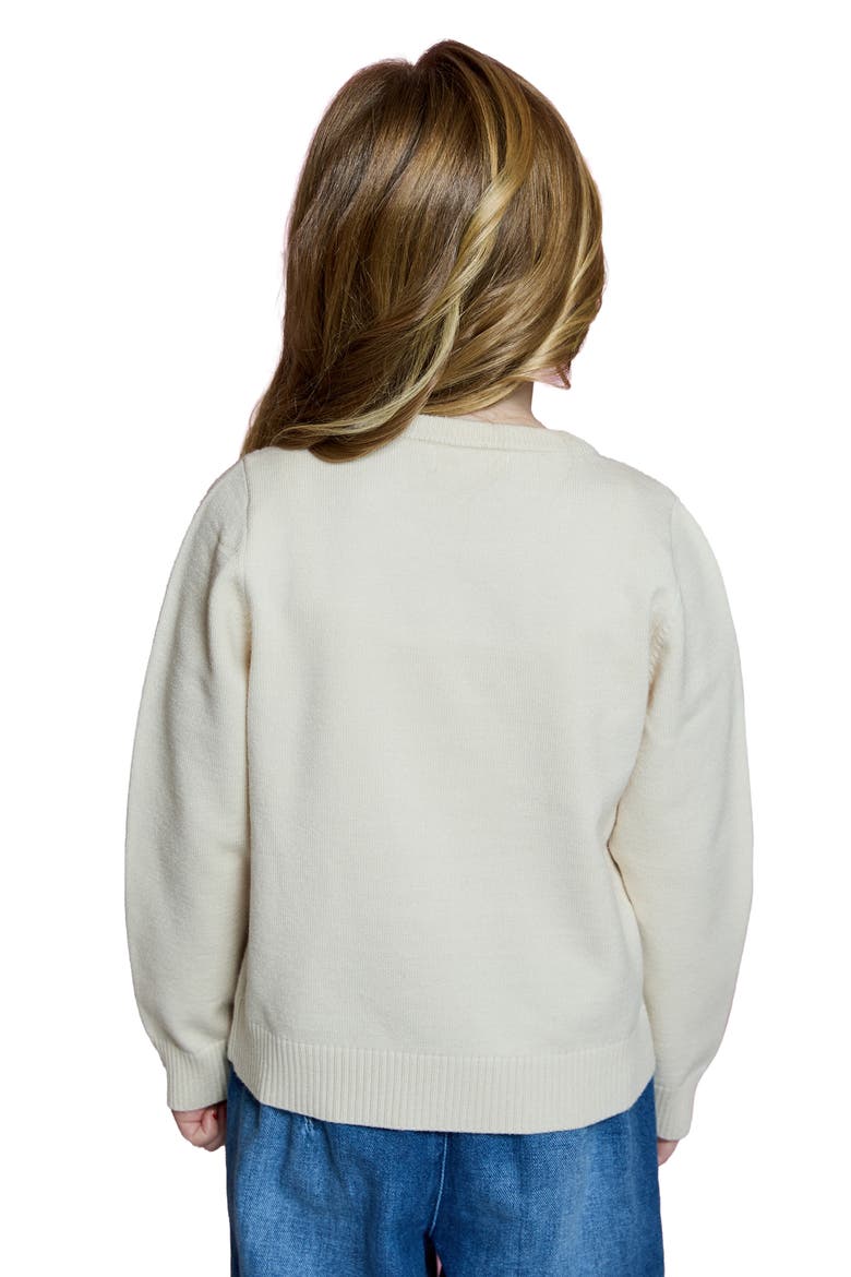 Kids' Teddy Bear Intarsia Sweater, Alternate, color, TAN SUEDE COMBO