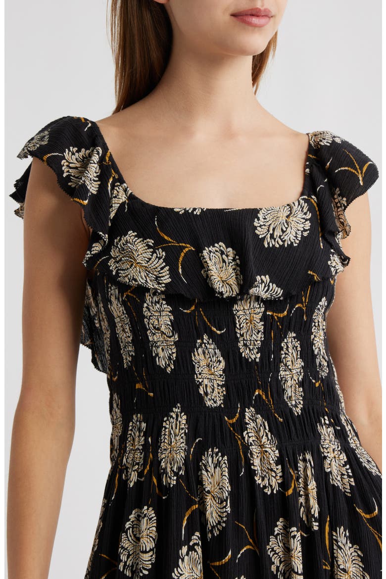 The Havana Print Maxi Dress, Alternate, color, BLACK DANCING FLORAL