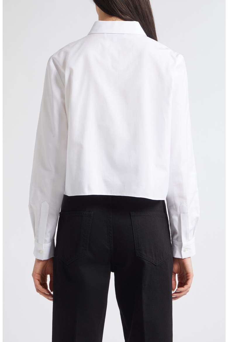 Warren Crop Stripe Bib Cotton Poplin Button-Up Shirt, Alternate, color, WHITE