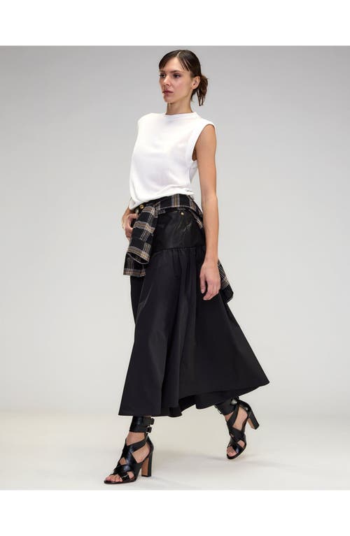 Shop Cynthia Rowley Downtown Leather Nylon Skirt In Black