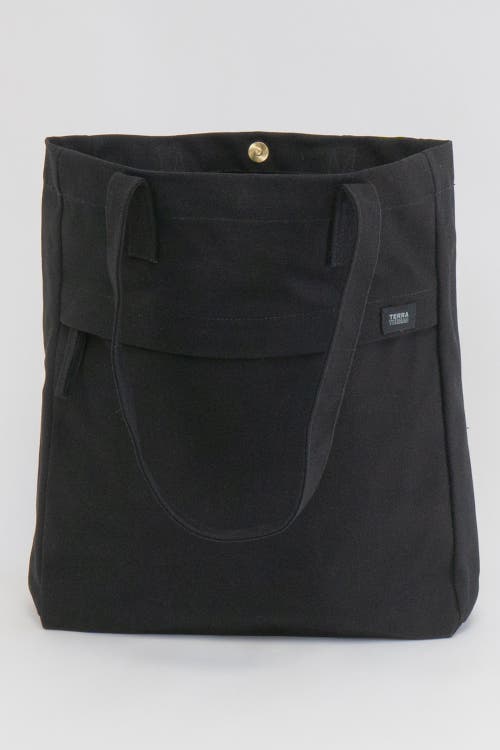 Terra Thread Organic Cotton Canvas Work Tote Bag in Ivory Black at Nordstrom