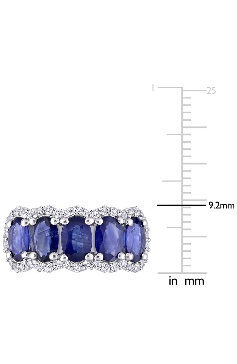 Julianna B. Sapphire & White Topaz Halo 5-Stone Ring, Alternate, color, Sapphire