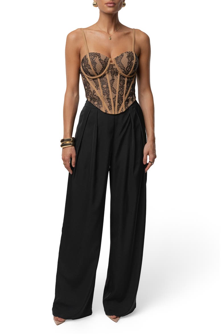 Desire Lace Underwire Corset Top, Alternate, color, BLACK