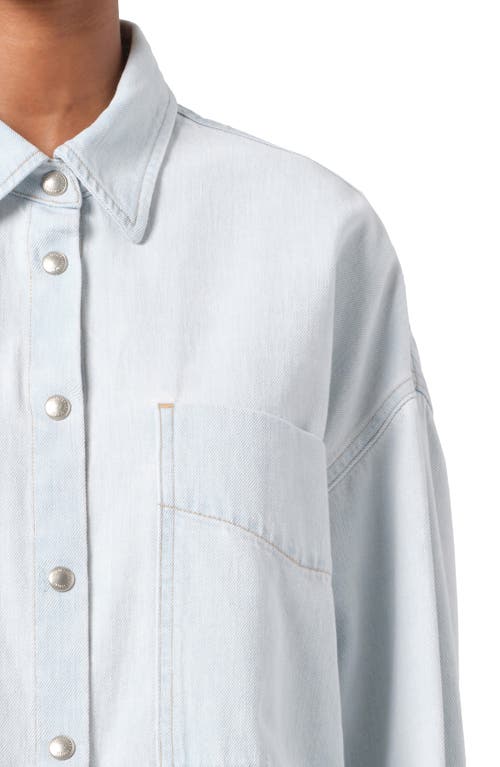Shop Agolde Myah Snap-up Denim Shirt In Shift