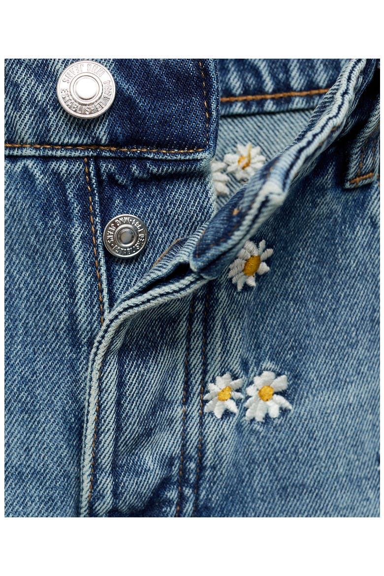 Massy Daisy Embroidered Wide Leg Jeans, Alternate, color, MEDIUM BLUE