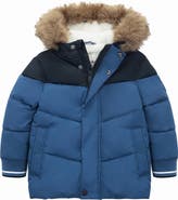 Rokka&Rolla Fleece Lined Puffer Coat with Removable Trim