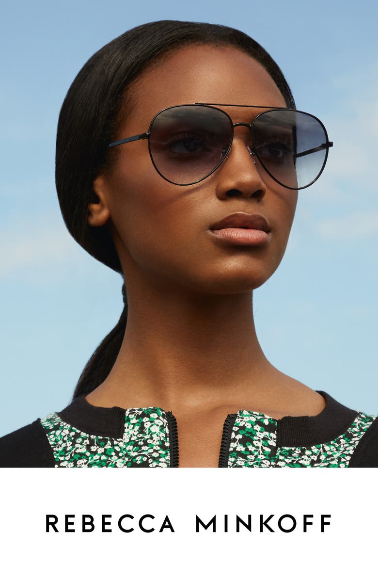 Rebecca Minkoff Stevie 63mm Oversize Gradient Aviator Sunglasses, Alternate, color,