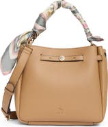Nanette Lepore Scarf Trim Belted Bucket Bag