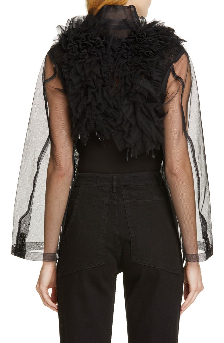 Noir Kei Ninomiya Ruffle Tulle Jacket, Alternate, color, 