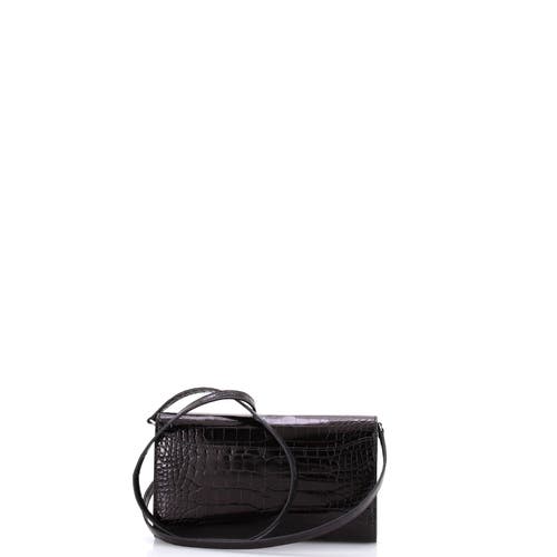 Pre-owned Hermes Hermes Constance To Go Wallet Alligator In Black