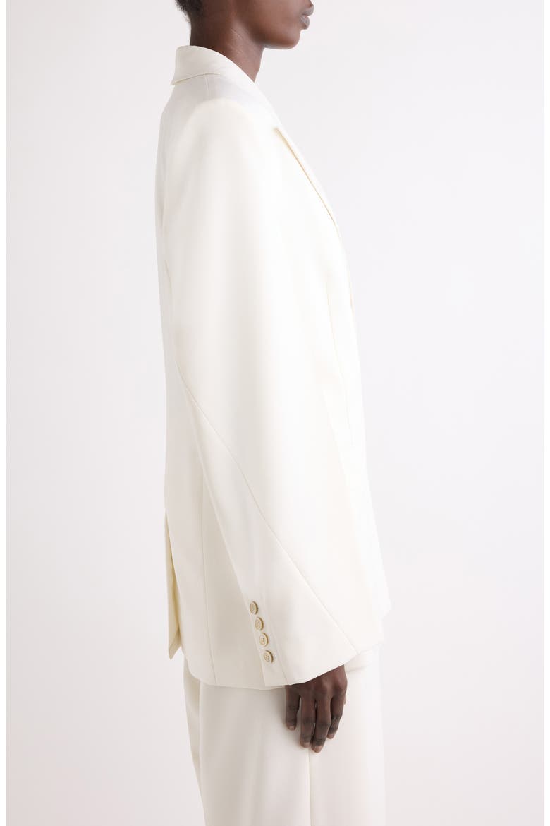 Double Breasted Wool & Mohair Cady Jacket, Alternate, color, WHITE