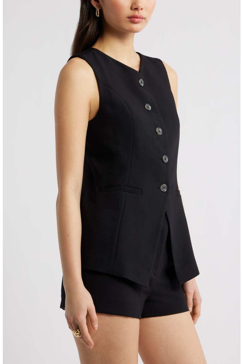 Icon Twill Waistcoat, Alternate, color, BLACK