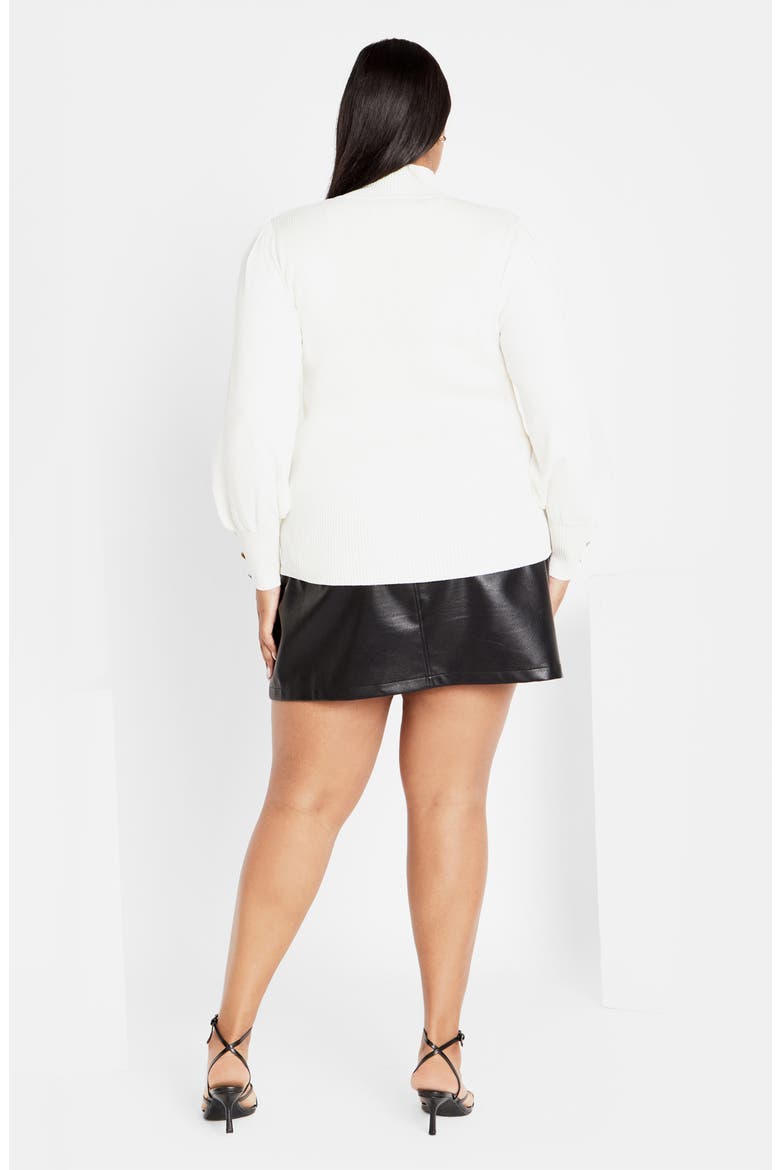 Sofia Mock Neck Rib Sweater, Alternate, color, CREAM