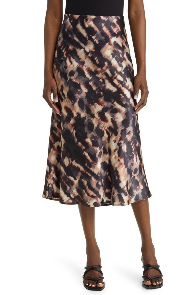 Rails Anya Abstract Print Satin Midi Skirt, Main, color,